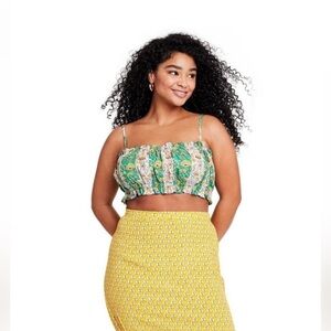 Rhode For target Green crop top Cottagecore M